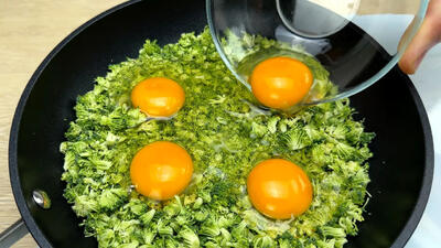 (ویدئو) نحوه درست کردن یک غذای متفاوت با کلم بروکلی و 4 عدد تخم مرغ