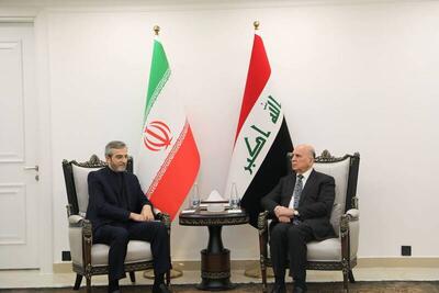 عکس/ دیدار علی باقری‌ با وزیر خارجه عراق
