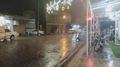 بارش باران بهاری در چهاربرج + فیلم