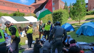 پلیس سوئد ۳۰ دانشجوی حامی فلسطین را بازداشت کرد