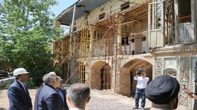 بازدید استاندار قزوین از پروژه مرمت و احیای گراند هتل قزوین