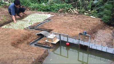 (ویدئو) فرآیند ساخت نیروگاه برق آبی با یک سد کوچک توسط استاد ویتنامی