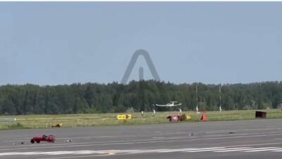 (ویدئو) سقوط هواپیمای کوچک هنگام فرود