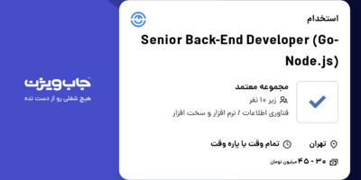 استخدام Senior Back-End Developer (Go-Node.js) در مجموعه معتمد