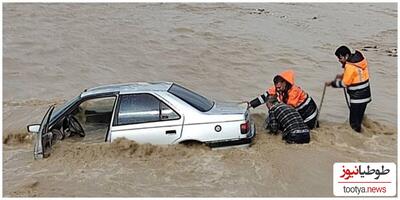 (ویدئو) تصاویر اولیه از ورود سیلاب وحشتناک در جاده چالوس