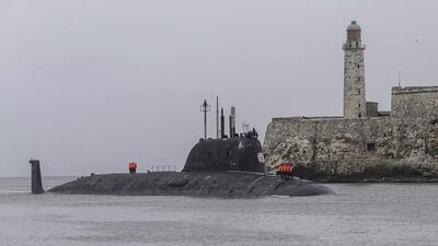 (ویدئو) زیردریایی اتمی روسیه برای شرکت در مانور از خلیج هاوانا خارج شد