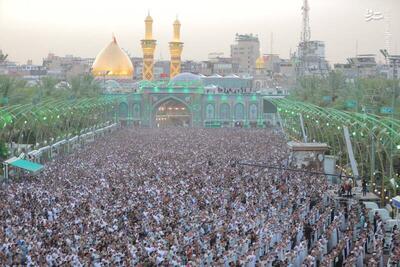 تصاویر هوایی از اقامه نماز عید قربان در کربلا