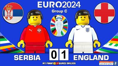 شبیه‌سازی بازی انگلیس وصربستان در یورو 2024 با لگو - پارس فوتبال | خبرگزاری فوتبال ایران | ParsFootball