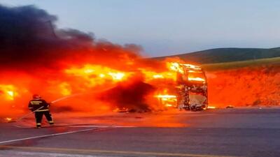 عامل آتش سوزی اتوبوس محور بروجرد - اراک مشخص شد