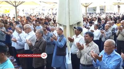 مهاجرین افغانستانی در نماز عید قربان + فیلم