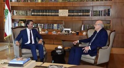 دیدار نخست‌وزیر پیشبرد امور لبنان با فرستاده رئیس‌جمهوری آمریکا