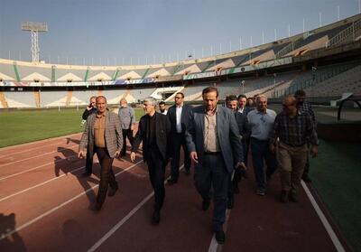 بازدید وزیر ورزش از مراحل بازسازی استادیوم آزادی - تسنیم