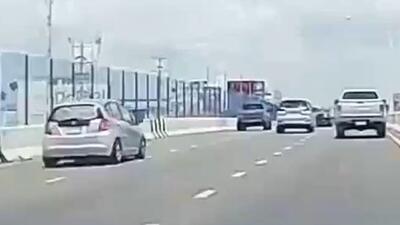 پرتاب شدن یک خودرو پس از تصادف + فیلم