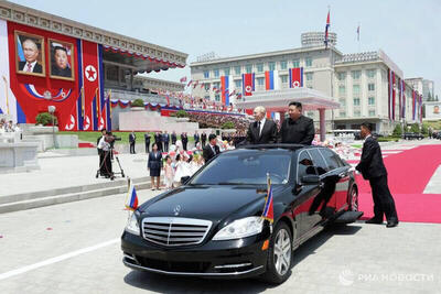 استقبال جالب از پوتین در پیونگ‌یانگ کره شمالی | تصاویر