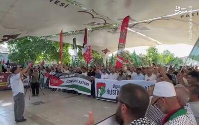 فیلم/ تظاهرات همبستگی با غزه در استانبول