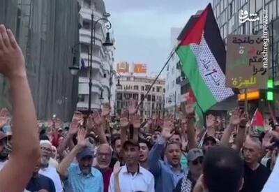 فیلم/ تظاهرات گسترده حمایت از فلسطین در مراکش