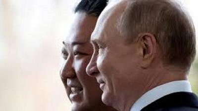 مراسم استقبال رسمی کیم اون رئیس کره شمالی از پوتین+ فیلم
