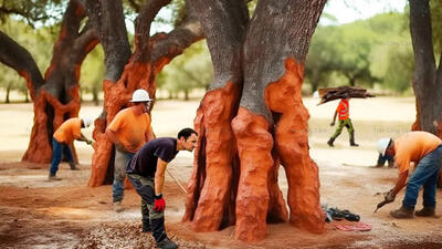 (ویدئو) فرآیند جالب و تماشایی تولید چوب پنبه در یک کارخانه پرتغالی