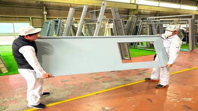 (ویدئو) فرآیند تماشایی تولید درهای فولادی در بزرگترین کارخانه درسازی ژاپن