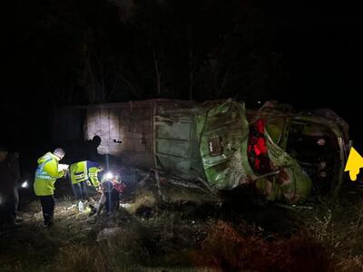واژگونی کامیون در خراسان شمالی یک کشته بر جا گذاشت