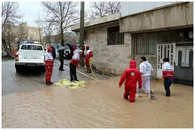 جاری شدن سیلاب در این استان در پی بارش شدید باران
