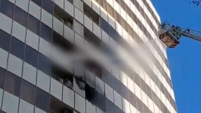 (ویدئو) آتش سوزی برج اداری در کیش