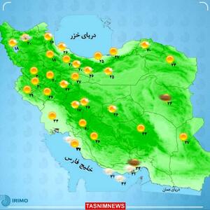 باد و باران در نوار شمالی کشور /هشدار وقوع بارش رگباری و تگرگ در ۷ استان