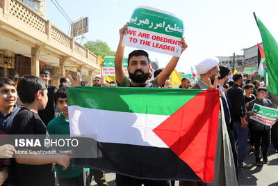راهپیمایی مردم اهواز در محکومیت جنایات وحشیانه رژیم صهیونیستی به مردم غزه