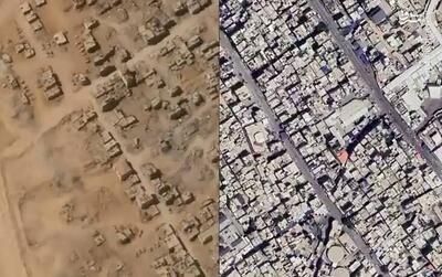 تصاویر ماهواره‌ای میزان ویرانی‌ها در رفح