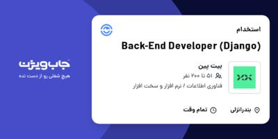 استخدام Back-End Developer (Django) در بیت پین