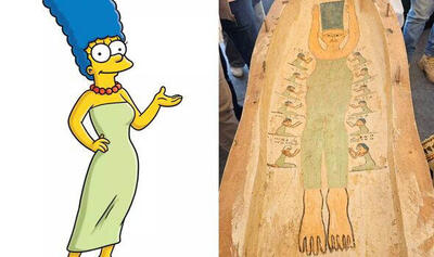 تصویر شخصیت کارتون «سیمپسون‌ها» روی تابوت مومیایی ۳,۵۰۰ ساله مصری!/ عکس