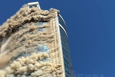 آتش‌سوزی در ساختمانی در آستانه پایتخت قزاقستان+ فیلم