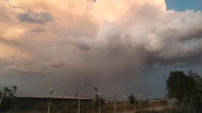 آسمان ابری و طوفانی در تبریز + فیلم