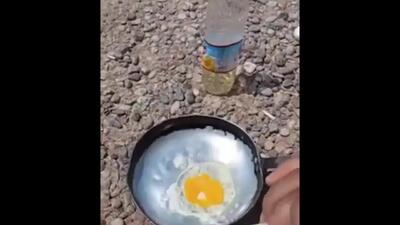 درست کردن تخم مرغ با استفاده از نور خورشید در عراق!