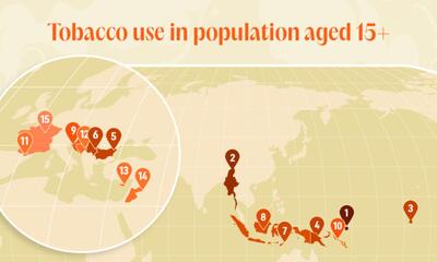 مردم کدام کشورها بیشتر سیگار می کشند؟ + نقشه