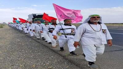 تصاویری از مراسم بدرقه طولانی‌ترین مسیر کاروان پیاده اربعین در مشهد