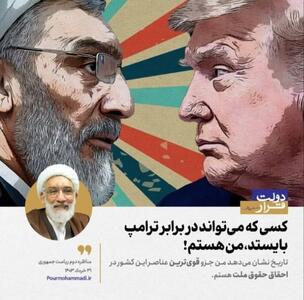 عکس/پوستر عجیب پورمحمدی درباره خودش و ترامپ | اقتصاد24