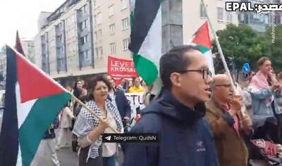 فیلم/ تظاهرات حامیان فلسطین در شهر مالمو سوئد