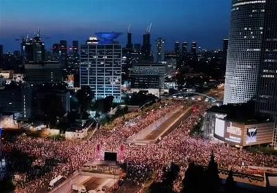 بزرگترین تجمع اعتراضی بعد از ۷ اکتبر در تل‌آویو برگزار شد + فیلم