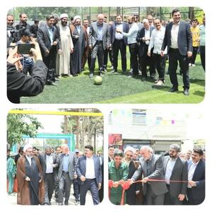 افتتاح بوستان و زمین چمن مصنوعی حافظیه محله خادم آباد