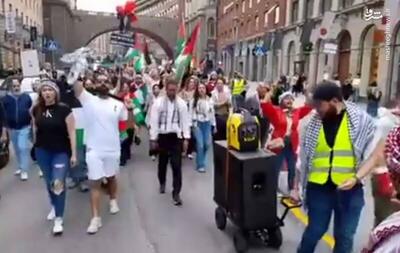 فیلم/ تظاهرات مردمی در حمایت از فلسطین در استکهلم