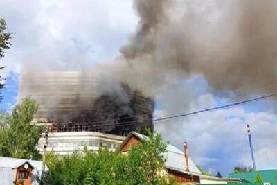 شمار قربانیان آتش‌سوزی مسکو به ۹ نفر رسید+ فیلم