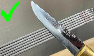 روشی ساده و سریع برای تیز کردن چاقو با الکترود جوشکاری (فیلم)
