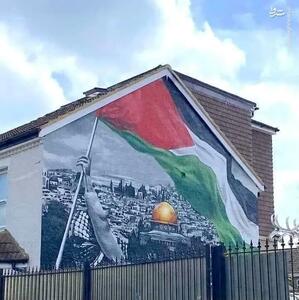 دیوارنگاره همبستگی با فلسطین در بدفورد انگلیس+عکس
