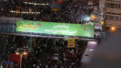 حضور پرشور مردم در جشن عید غدیر و راهپیمایی ۱۰ کیلومتری + فیلم