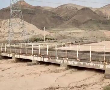 سیل وحشتناک در پل راه آهن تبریز به تهران