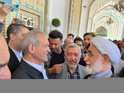 دیدار حجت الاسلام منتجب‌نیا و پزشکیان در مشهد +عکس