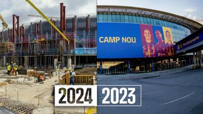 مقایسه وضعیت ورزشگاه نیوکمپ در سال 2023 و 2024