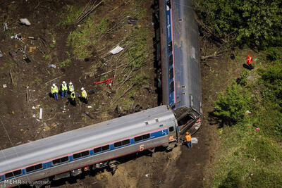 ببینید | اولین تصاویر از خروج قطار مسافربری از ریل در روسیه