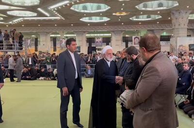 حضور حجت‌الاسلام محسنی اژه‌ای، رئیس قوه قضائیه در مراسم اربعین شهیدان پرواز اردیبهشت در مصلی تهران